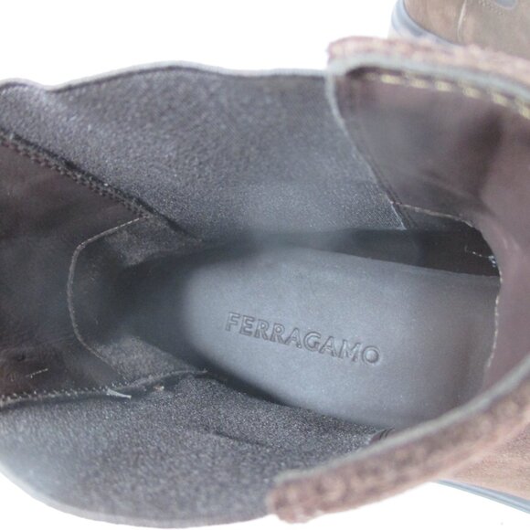 Ferragamo Mens Size 8 Brown Suede Pull-on Boots Made in Italy NWT main image 10